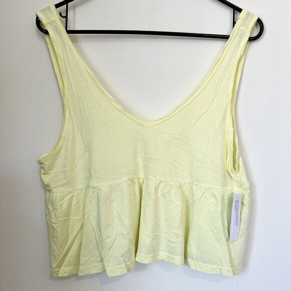 NWT Abound by Nordstrom Yellow Sleeveless V-Neck Babydoll Tank Top - Size: M - Picture 4 of 5